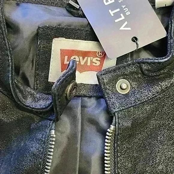 LEVI'S LEATHER SUEDE BOMBER JACKET - Picture 5 of 7